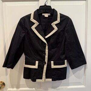 Michael Kors Black and Cream Blazer